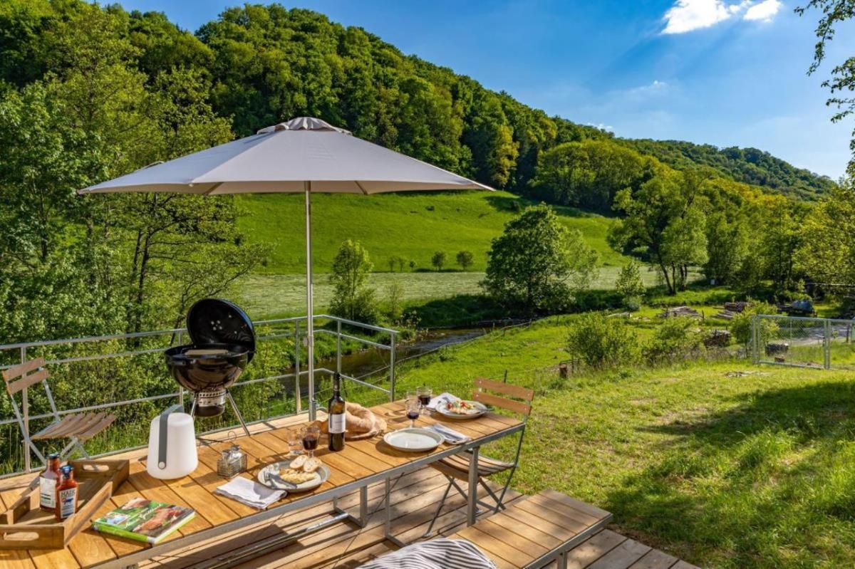 Freistehendes Ferienhaus Mit Kamin, Sauna, Atemberaubenden Blick Ins Tal, Mehrere Terrassen, 1500Qm Grundstueck 1,6M Hoch Eingezaeunt Gerabronn Extérieur photo